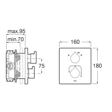 Roca L20 Wall Mounted Chrome Bath Shower Mixer