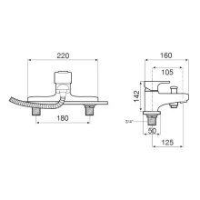 Roca Insignia Chrome Thermostatic Bath Shower Mixer