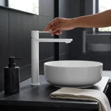 roca-targa-matt-white-tall-basin-mixer-tap-lifestyle.webp