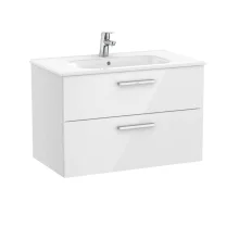Roca Victoria 800mm 2 Drawer Vanity Unit & Basin - Gloss White