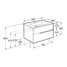 Roca Victoria-N 600mm Onyx 2 Drawer Vanity Unit & Basin