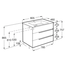 Roca Victoria-N 800mm Onyx 2 Drawer Vanity Unit & Basin