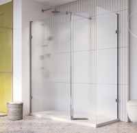 Scudo S8 900mm Brushed Bronze Fluted Glass Wetroom Panel