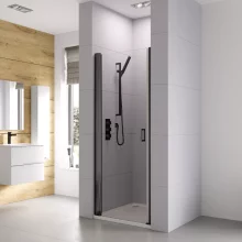Roman Haven6 Matt Black 760mm Alcove Fitting Frameless Pivot Shower Door