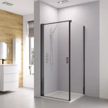 Roman Haven6 Matt Black 760mm Frameless Pivot Shower Door