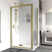 Roman Haven8 Brushed Brass 900mm Bi-Fold Shower Door