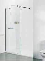 Roman Select 400 Matt Black Corner Wet Room Glass Panel 10mm