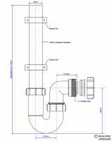 McAlpine SK1 Kitchen Sink Standard Bowl and a Half Plumbing Kit - 1.1/2" 40mm - Single Appliance