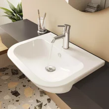 VitrA S20 Semi-Recessed Basin 550mm Single Tap Hole
