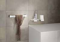 Tecno Project Brushed Nickel Toilet Roll Holder with Flap - Origins Living