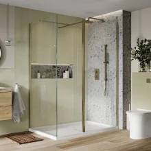 Lancia S8 Wetroom Shower Screen - Black