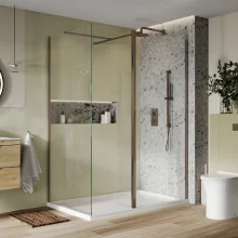 Lancia S8 Wetroom Shower Screen - Brushed Brass