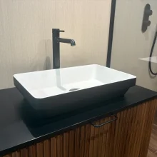 Salgar Mael 800 x 460mm Black Slate Semi Inset Countertop Basin