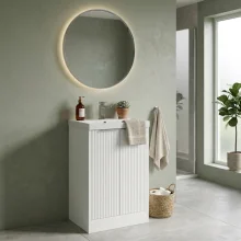 Halite Caralis 500mm White Shaker Waterproof Wall Hung Vanity Unit and Basin