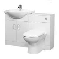 Classic White Gloss Bathroom Furniture Pack Inc Cistern, Toilet Pan, Seat & Round Basin - Nuie