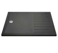 Nuie Pearlstone 1400 x 800 Slate Grey Walk In Shower Tray