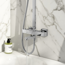 Scudo Core Brushed Nickel Round Rigid Riser Shower
