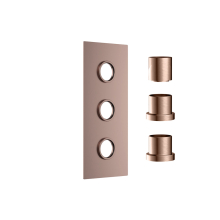 Scudo Brushed Bronze Triple Concealed Plate with Sleeves