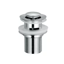 Scudo Chrome Round Centre Dome Slotted Sprung Basin Waste