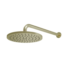 Scudo Core Round Brushed Brass Shower Head and Arm
