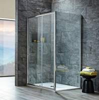 Prime 1000 x 800mm Sliding Door Shower Enclosure and Tray Pack in Chrome