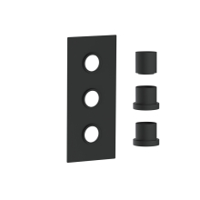 Scudo Matt Black Triple Concealed Plate with Sleeves