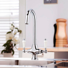 Scudo Manhattan Monobloc Kitchen Mixer Tap Brushed Stainless Steel