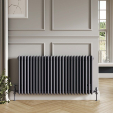 Scudo 3 Column 600 x 1010mm Anthracite Horizontal Designer Radiator