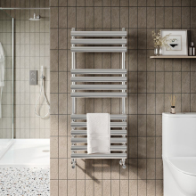 Scudo Carlo 850 x 500mm Chrome Designer Towel Rail