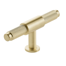 Scudo Knurled Brushed Brass T Bar Handle