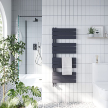 Scudo Carlo 850 x 500mm White Designer Towel Rail
