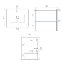 SELECT Source White 500mm Floor Standing Vanity Unit