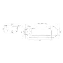 SELECT Lotus 1700mm Single Ended Bath