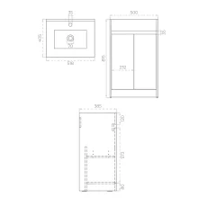 SELECT Source White 500mm Two Drawer Floor Standing Vanity Unit