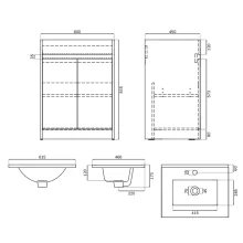 SELECT Source White 600mm Two Drawer Floor Standing Vanity Unit