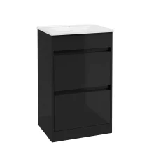 SELECT Source Black 500mm Two Drawer Floor Standing Vanity Unit