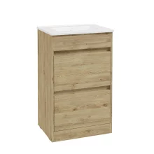 SELECT Source Oak 500mm Two Drawer Floor Standing Vanity Unit