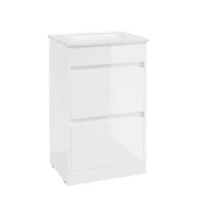 SELECT Source White 500mm Two Drawer Floor Standing Vanity Unit