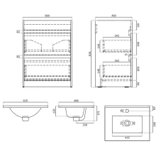 SELECT Strata White 500mm Wall Hung Vanity Unit