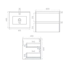 SELECT Source White 600mm Floor Standing Vanity Unit