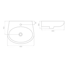 Crest 560 x 450mm 1 Tap Hole Basin and Full Pedestal