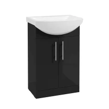 SELECT Strata Black 550mm Floor Standing Vanity Unit and Basin