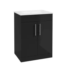 SELECT Strata Black 600mm Floor Standing Vanity Unit