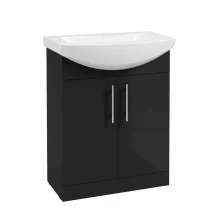 SELECT Strata Black 650mm Floor Standing Vanity Unit and Basin
