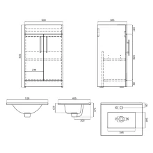 SELECT Strata White 500mm Two Drawer Floor Standing Vanity Unit