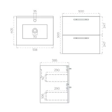 SELECT Strata White 500mm Floor Standing Vanity Unit