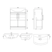 SELECT Strata Oak 550mm Floor Standing Vanity Unit and Basin
