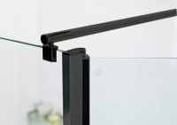 Roman Showers Select 200 Matt Black Pivoting Deflector Panel 243mm Width (10mm Glass)