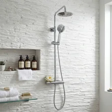 Lancia Serena Round Twin Head Thermostatic Shower Fixed Head & Hand Set