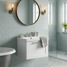 Halite 500mm White Waterproof Vanity Unit with Basin